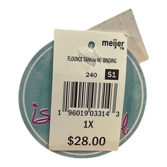 NWT Ruffled Peach Colored Tankini Top Size 1X - Picture 7 of 8